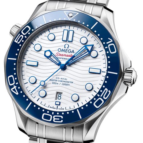 mens watch omega white bezel|omega diver watch.